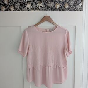 LOFT Soft Pink Lace Blouse